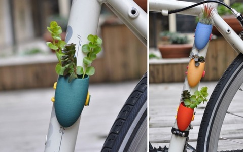 植物を自転車につけて持ち運び！…ウェアラブルプランターが可愛い 画像