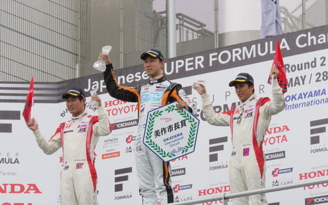 スーパーフォーミュラ第2戦、石浦宏明が今季初勝利…雨でセーフティカー先導走行だけの決着に 画像