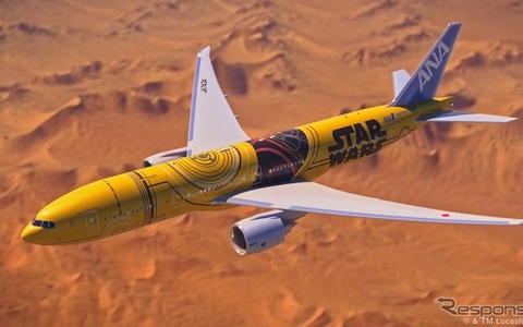 ANA、スター・ウォーズ・プロジェクト特別塗装機第3弾「C-3PO」が登場 画像