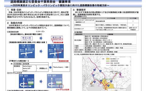 東京オリンピック・パラリンピックに向けて道路標識を改善…千葉・埼玉・神奈川 画像