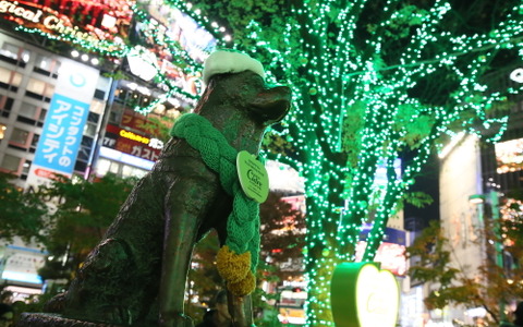 渋谷ハチ公前にイルミネーション点灯…ハードシードル仕様に 画像