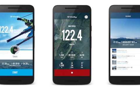雪山で滑走距離やスピードを記録できるアプリ『Snoway-スキー＆スノーボード滑走記録』 画像