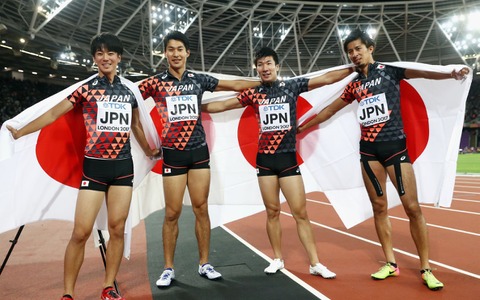 【世界陸上2017】男子400メートルリレー、日本が史上初の銅メダル獲得 画像