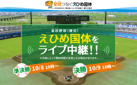 えひめ国体「高校野球」準決勝・決勝をバーチャル高校野球がライブ中継 画像