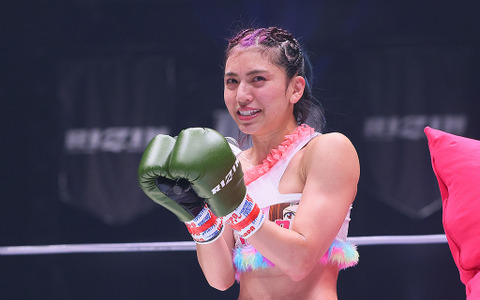 【格闘技／RIZIN.30】ぱんちゃん璃奈、得意の“顔面前蹴り”連発で判定勝ち　無敗12連勝も「もっと力をつける」 画像