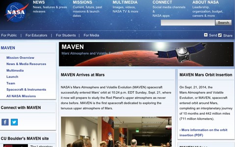 NASA探査機「MAVEN」火星軌道到達！「おめでとう」と祝福の声 画像