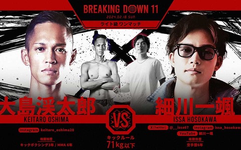 【BreakingDown11】「やはりもっている」喧嘩自慢“MVP”細川一颯が地下格王者からダウン奪取 24年も白星スタート 画像