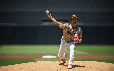 【MLB】ダルビッシュ、大谷翔平欠場のド軍打線に「圧倒的な成績を収めた」 7回無失点の快投に公式称賛、日米通算200勝に王手 画像