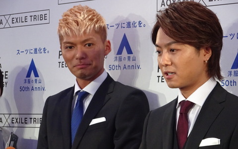 「スーツでダンス、決まったんじゃないかな（笑）」…「EXILE」 TAKAHIROさん、SHOKICHIさん 新CM発表会で 画像