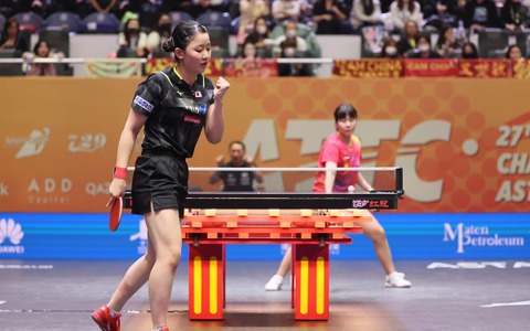 快進撃の張本美和にかかる三冠獲得への可能性 中国選手に圧巻の3連勝、木原美悠とのダブルスでも4強入りで金メダル奪取に期待【アジア選手権】 画像