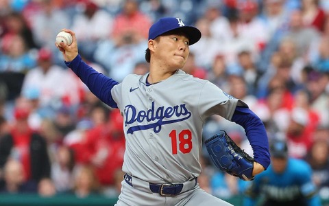 【MLB】山本由伸、全97球の公式投球データ詳細 スプリットで左打者を圧倒、最速97.7マイル【4月5日フィリーズ戦】 画像