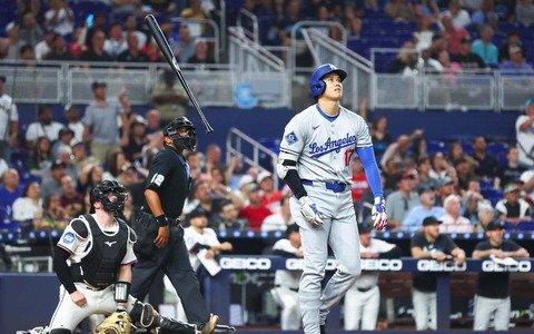 【MLB】大谷翔平、劣勢から値千金の2試合連発“175キロ”同点10号アーチ 米メディア興奮の一撃「マイアミの街を支配した」 画像
