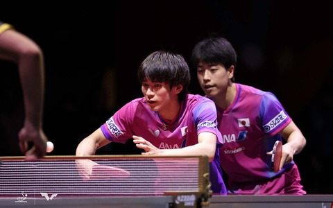 戸上隼輔、篠塚大登の“とがしの”ペアが快勝でメダル確定 エジプトペアをストレート撃破でベスト4進出【世界卓球2025】 画像