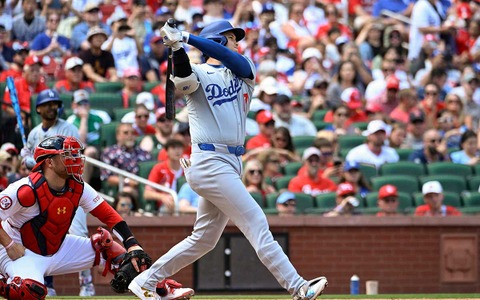 【MLB】「またやった」大谷翔平、2試合連発19号は“185キロ”弾丸アーチ　メジャー最多5本目の先頭打者弾に米記者も驚愕 画像