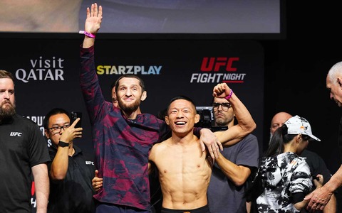 【UFC】堀口恭司、フェースオフで破顔した理由とは？　計量後は“勝負飯”焼肉でリカバリーも万全か「やったります」 画像