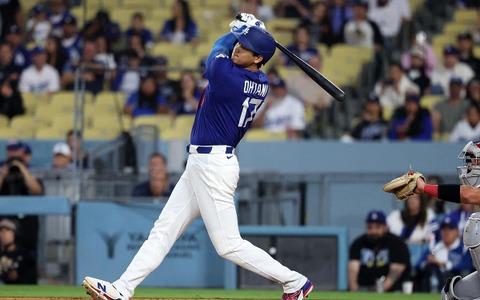 【MLB】大谷翔平、“179キロ二塁打”直前の一幕に実況注目「ナイスプレーだ」　古巣エ軍相手の行動に「彼は常に準備万端」 画像