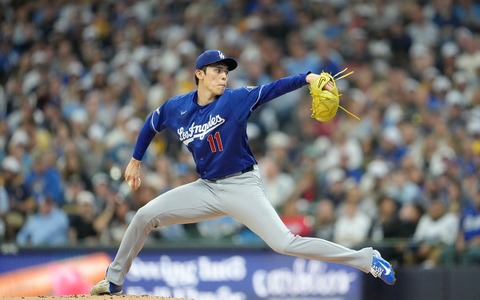 【MLB】佐々木朗希、初回3失点も粘りの投球　5回4奪三振3失点で防御率は4点台　テオスカーら援護で3勝目の権利 画像