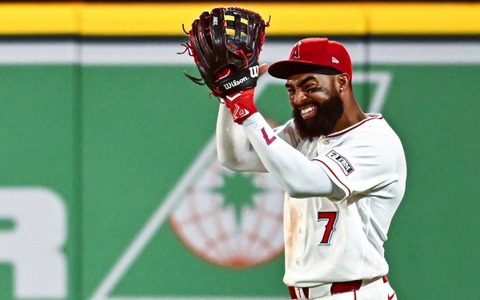 【MLB】アデルがフライを“頭で受けて”打球がスタンドイン……まさかの本塁打アシストに米記者驚愕「彼は守備に一生懸命取り組んできたが……」 画像