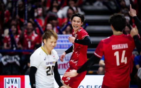 「日本の勢いは止まらない」バレー男子の世界王者撃破に公式賛辞　最多得点で決勝T進出に導いた髙橋藍に称賛【VNL2026】 画像