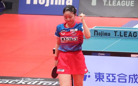 張本美和が勝利も、3連覇狙うKA神奈川が黒星スタート　台湾レジェンドから白星の名古屋・小塩遥菜「いいスタートが切れた」【Tリーグ】 画像