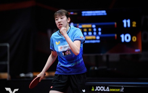 卓球日本女子の新世代担う18歳にWTT公式が注目「急激に世界ランクを上げる」　代表でも期待高まる面手凛、トップ100入り間近に脚光 画像