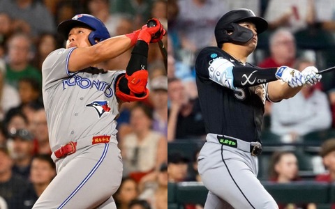 【MLB】“史上初の快挙”に絡む、岡本和真と村上宗隆　「今季3新人が30号アーチ到達」米データ会社が紹介 画像