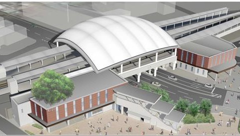 甲子園駅の改良工事進む…2016年度末完成予定 画像