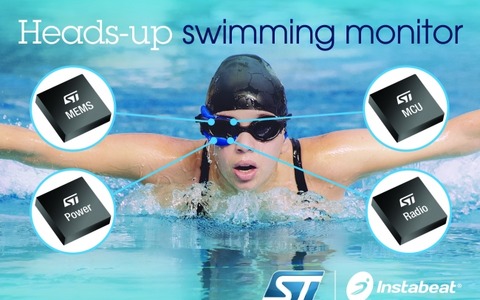 水泳を変えるウェアラブルデバイス登場…心拍数や泳ぐ速度をゴーグル上に表示 画像
