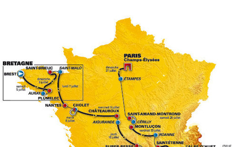 ツール・ド・フランス全コースの詳細が掲載される 画像