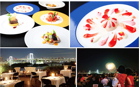 東京湾花火を見ながらオープンテラスでディナー、お台場で1日限りの特別企画 画像