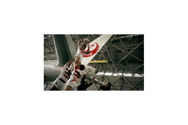 ラグビー日本代表が羽田空港格納庫を駆け巡る…J SPORTS×JALがプロモーション動画制作 画像