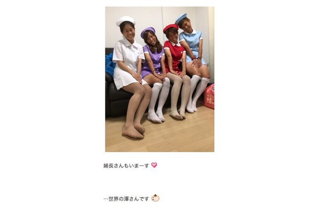 澤穂希、ナース服でミニスカ披露…なでしこジャパンが仮装パーティー 画像