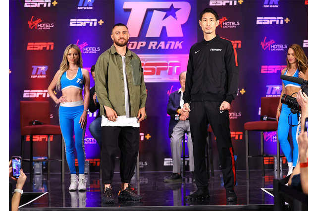 【ボクシング】中谷正義、ロマチェンコと身長差12センチのフェースオフ　あるぞ、世紀の“番狂わせ” 画像