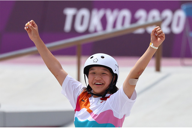 【東京五輪／スケートボード】13歳・西矢椛が日本最年少金メダル　「周りの人が励ましてくれた」 画像