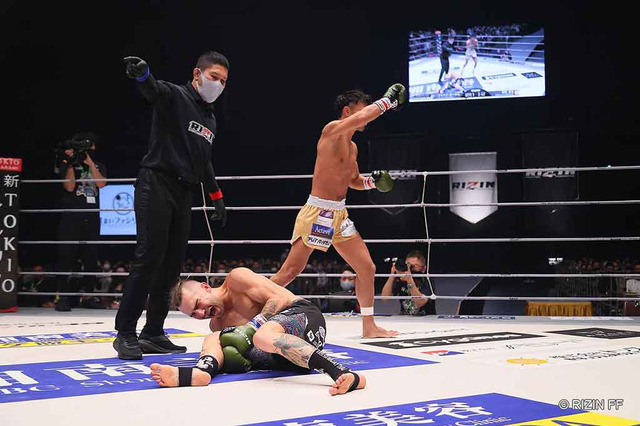 【RIZIN.39】梅野源治、ガーダムを“21秒KO”　「ムエタイの梅野、結構やばかったでしょ」とご満悦 画像