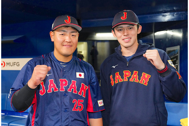 【WBC】佐々木朗希、岡本和真「サイコーです、サイコーです、サイコーです」と3連発 画像