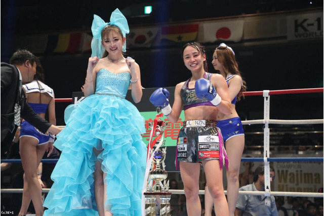 【K1】“グラビア戦士”松谷綺、前王者パヤーフォンを延長の末に制す　「最高の夏休みが始まる」 画像