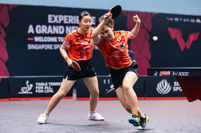 平野美宇、張本美和の“五輪コンビ”がインドペアに敗れる大波乱 フルゲーム落としまさかの初戦敗退【WTTシンガポールスマッシュ】 画像