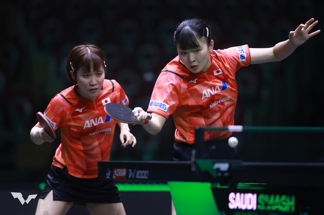 平野美宇・張本美和、国際ペアに敗れ1回戦で姿消す　第3ゲーム奪うも立て直せず、パリ五輪へ課題残す【サウジスマッシュ】 画像