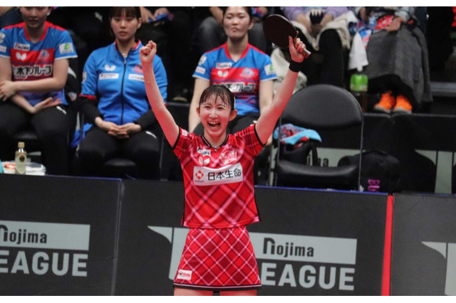 「ここがリベンジする場」早田ひな、平野美宇撃破で2年ぶりV導く　「日本生命にいて良かった」と笑顔で感謝【Tリーグ】 画像