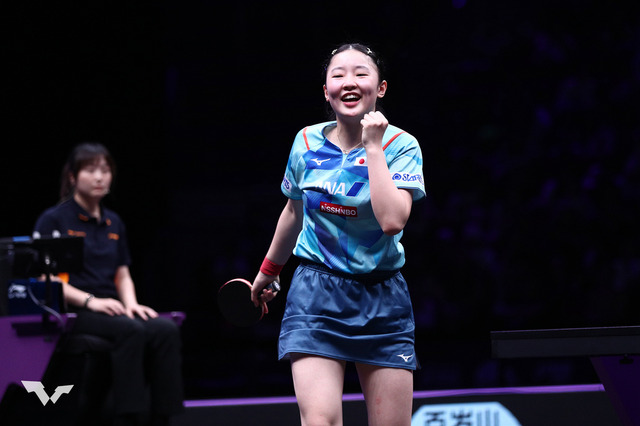 張本美和、世界12位の難敵ディアスにストレート完勝で兄妹ベスト8入り　東京五輪金の陳夢と準々決勝で激突【WTTチャンピオンズ 重慶】 画像