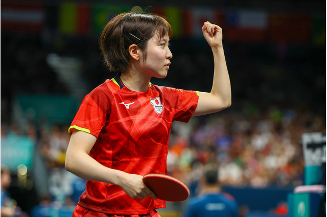 平野美宇、香港選手にストレート勝ちで3回戦進出 第1ゲームはデュースの攻防制す、“異質ラバー”のインド選手と対戦へ【パリ五輪2024】 画像