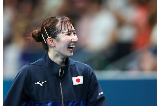 早田ひな、“エース”がアフリカ女王とのサウスポー対決制す　2ゲーム連続デュースを制し3回戦進出【パリ五輪2024】 画像