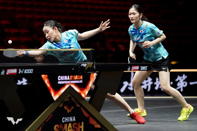 張本美和、木原美悠ペアが“中国の壁”を崩せず敗退　陳幸同、銭天一ペアにストレートで敗れベスト8進出を逃す【チャイナスマッシュ2024】 画像