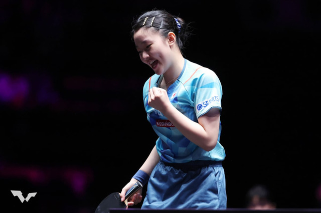 張本美和が2点取り、伊藤美誠も会心ストレート　日本女子が難敵インドを下し決勝進出、中国と金メダルかけて激突【アジア選手権】 画像