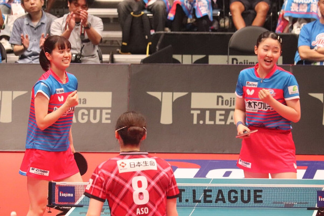 長﨑美柚が2点起用で張本美和と今季4度目のダブルス結成　平野美宇、木原美悠が揃ったKA神奈川が九州にリベンジなるか【Tリーグ】 画像