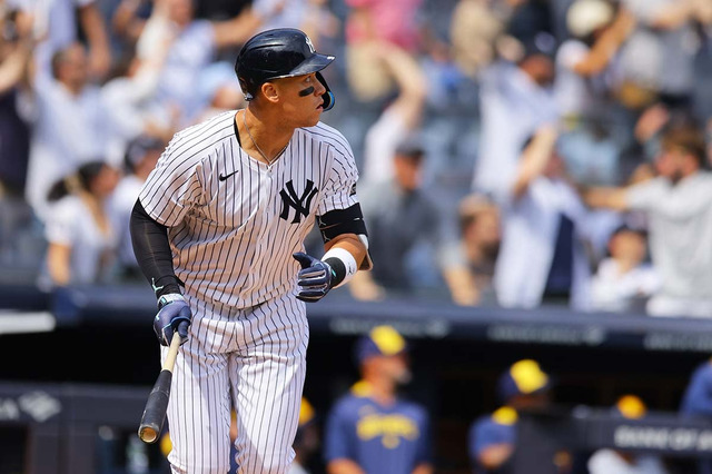 【MLB】「ヤンキースとジャッジの歴史的な日」衝撃の1試合3発＆球団新9本に本拠地熱狂　本領発揮のMVPに公式も感嘆「本気ですか？」 画像