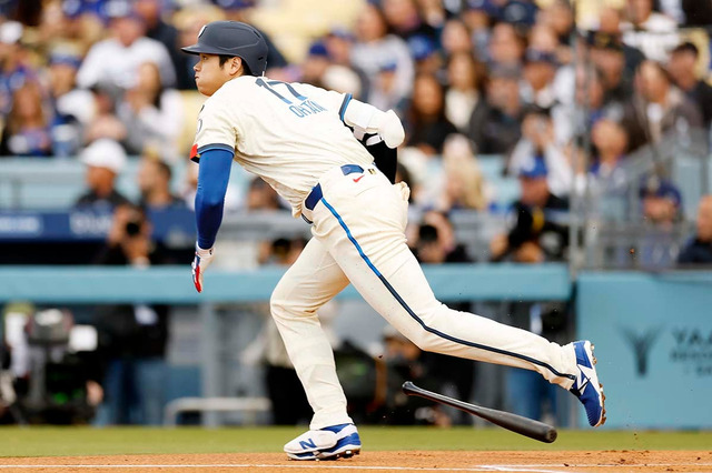 【MLB】大谷翔平、初回に162キロ二塁打でチャンスメイク　同点のホーム踏み初勝利目指す佐々木朗希を援護 画像
