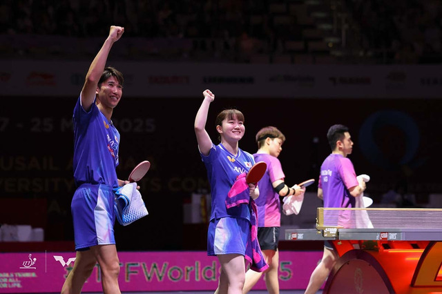 快進撃の“大吉”ペアが香港に圧勝で銀メダル以上を確定　吉村真晴、大藤沙月が2017年大会以来の金に王手【世界卓球2025】 画像