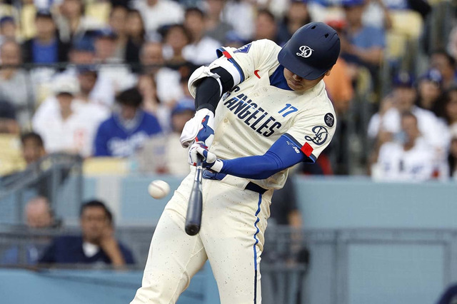 【MLB】大谷翔平、好機広げる爆速“180キロ”中前打　8試合連続安打でチャンスメーク 画像